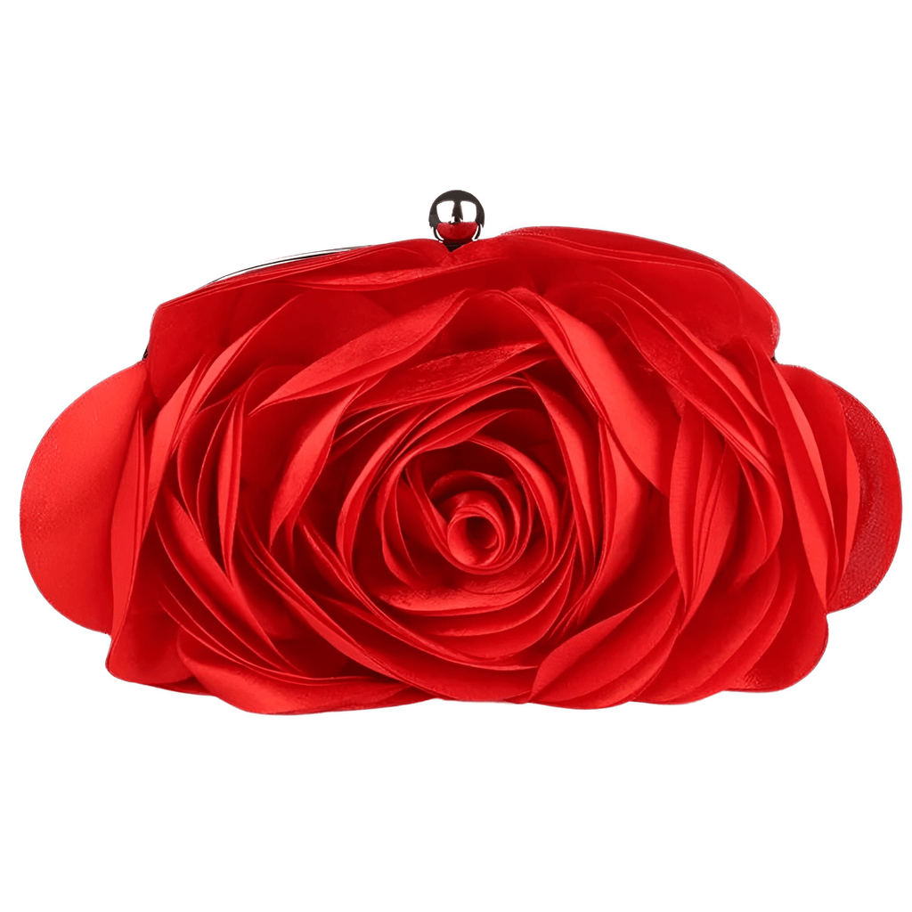 Satin Lined Floral Small Red Purse For Women