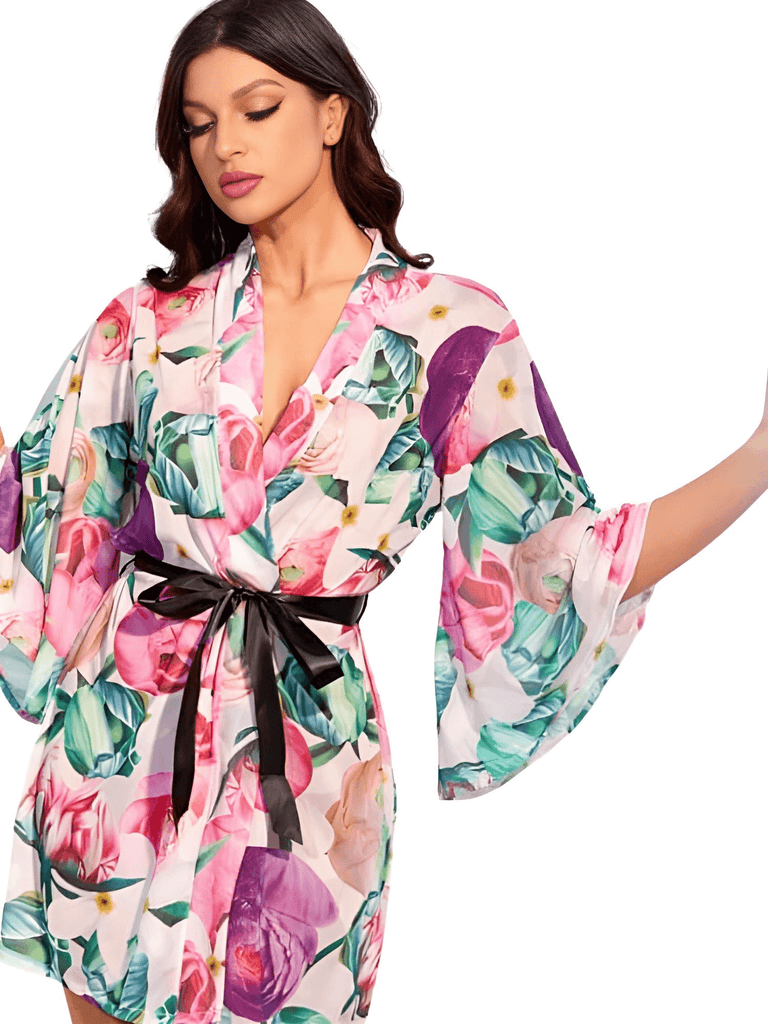 Stylish leopard print bathrobe with belt for women, now available in floral design. Shop Drestiny for free shipping and tax covered. Seen on FOX/NBC/CBS. Save up to 50%.