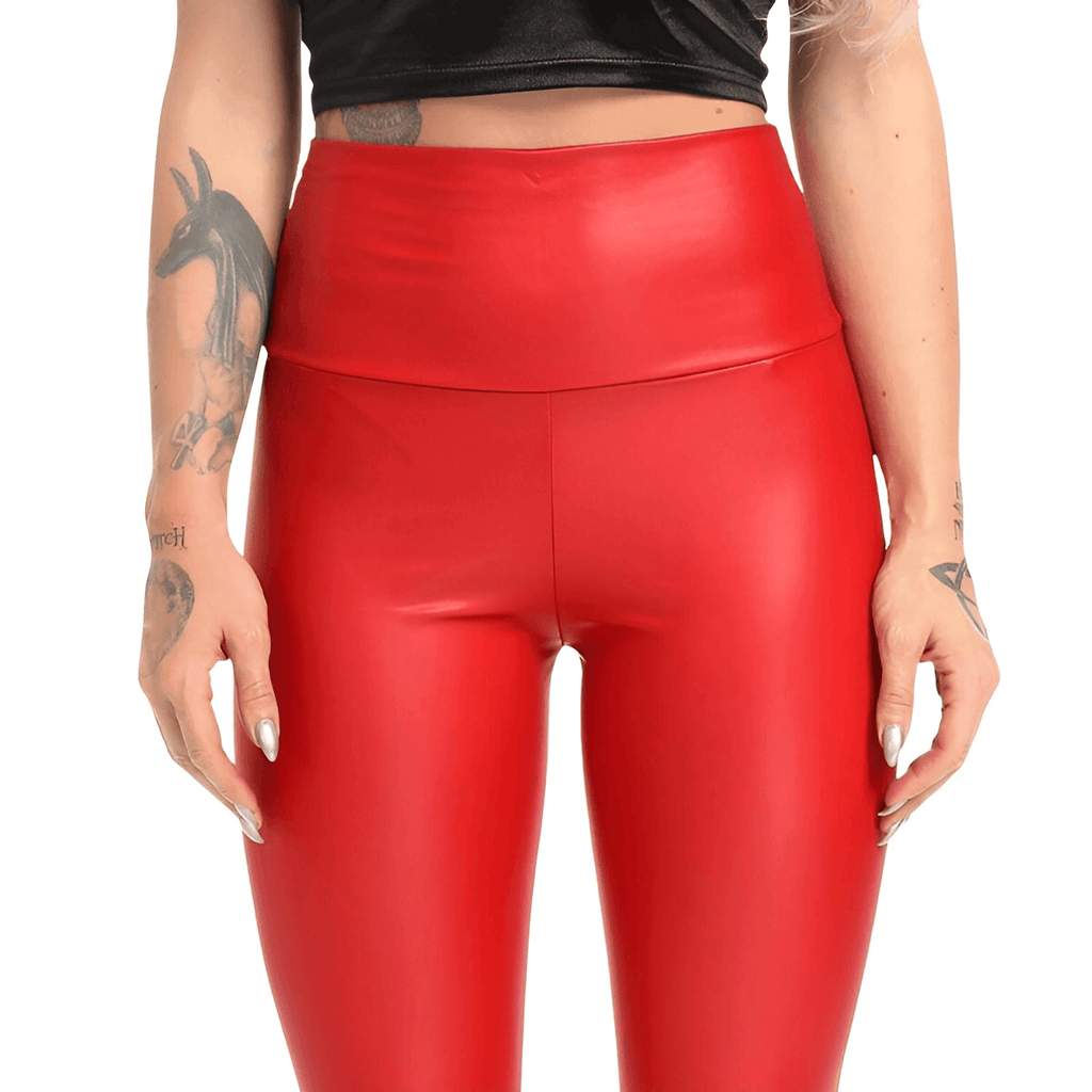Shop Drestiny for sexy faux red leather fitness leggings! Get free shipping and let us cover the tax. Seen on FOX, NBC, and CBS. Save up to 50% off!
