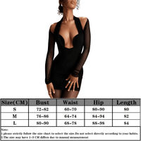 Thumbnail for Sexy Halter Black Bodycon Plunge Mini Dress for Women -, Dress , Drestiny , Australia, Black, Canada, L, Long Sleeves, M, Mini Dresses, New Zealand, S, United Kingdom, United States , Drestiny , www.shopdrestiny.com