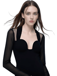 Thumbnail for Sexy Halter Black Bodycon Plunge Mini Dress for Women -, Dress , Drestiny , Australia, Black, Canada, L, Long Sleeves, M, Mini Dresses, New Zealand, S, United Kingdom, United States , Drestiny , www.shopdrestiny.com