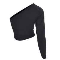 Thumbnail for Sexy Women's One Shoulder Crop Top Diagonal Collar Long Sleeve Casual Basic White Slim Fit Bodycon Tops, Drestiny, Crop Tops, Casual Shirts, Long Sleeves, Sleeveless, One Shoulder, Activewear, One Arm Crop Top, Gender_Women, S, M, L, White, Black, United States, Canada, Australia, New Zealand, United Kingdom, shopdrestiny.com