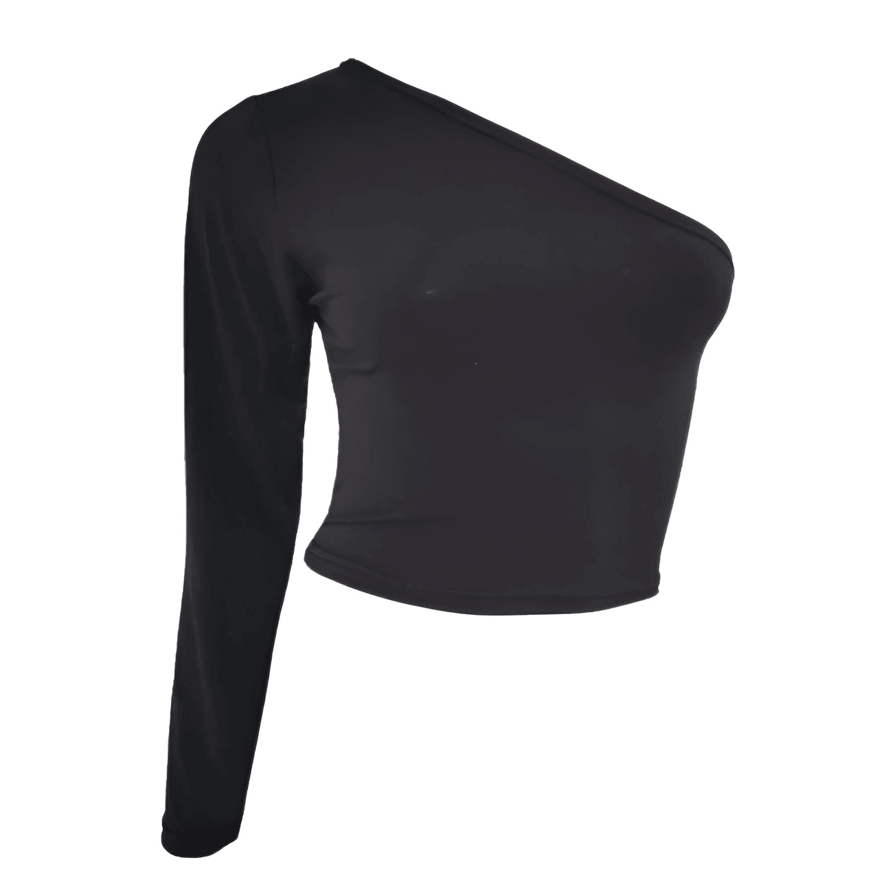 Sexy Women's One Shoulder Crop Top Diagonal Collar Long Sleeve Casual Basic White Slim Fit Bodycon Tops, Drestiny, Crop Tops, Casual Shirts, Long Sleeves, Sleeveless, One Shoulder, Activewear, One Arm Crop Top, Gender_Women, S, M, L, White, Black, United States, Canada, Australia, New Zealand, United Kingdom, shopdrestiny.com