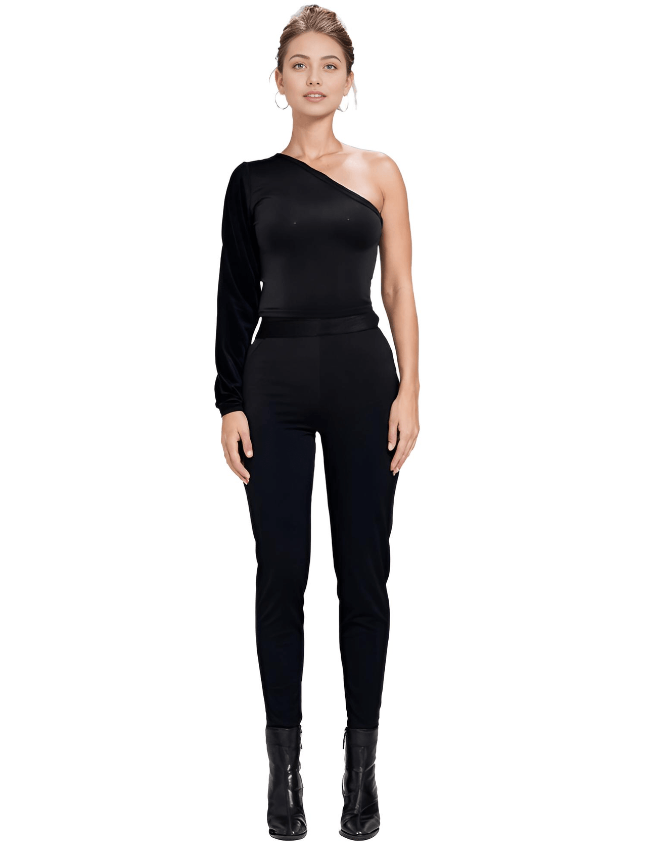 Sexy Women's One Shoulder Crop Top Diagonal Collar Long Sleeve Casual Basic White Slim Fit Bodycon Tops, Drestiny, Crop Tops, Casual Shirts, Long Sleeves, Sleeveless, One Shoulder, Activewear, One Arm Crop Top, Gender_Women, S, M, L, White, Black, United States, Canada, Australia, New Zealand, United Kingdom, shopdrestiny.com