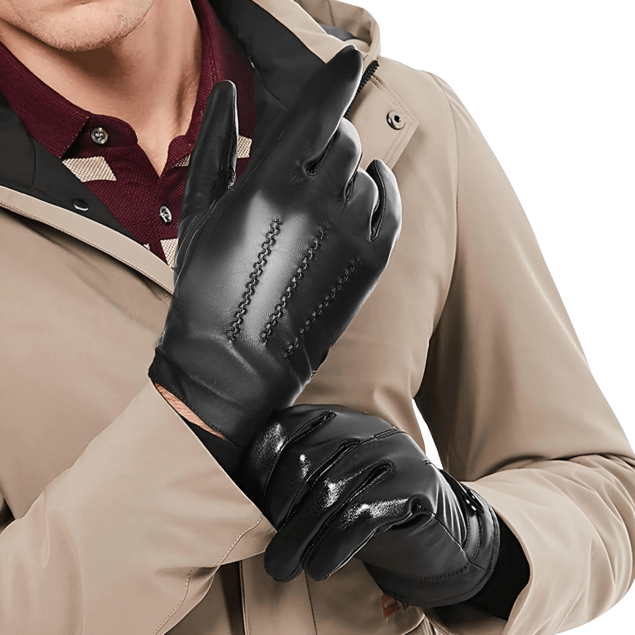 Sheepskin Genuine Leather Cashmere Lined Gloves Touchscreen Winter Warm Gloves, gloves, mens leather gloves, womens leather gloves, cashmere gloves, driving gloves, leather sport gloves, United States, Canada, Australia, New Zealand, United Kingdom, FR, Black, Grey, Dark Brown, Red Brown, Orange Brown, Brown, S, M, L, XL, XXL, shopdrestiny.com