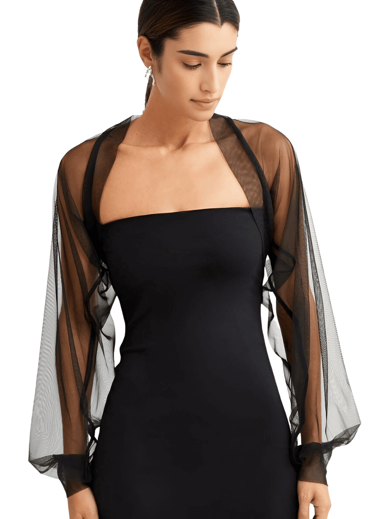 Stand out in a stunning Sheer Bolero in your favorite color! Shop at Drestiny for free shipping and tax covered. Save up to 50% for a limited time!