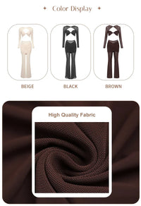Thumbnail for Color display of beige, black, and brown outfits with a close-up of high-quality fabric.