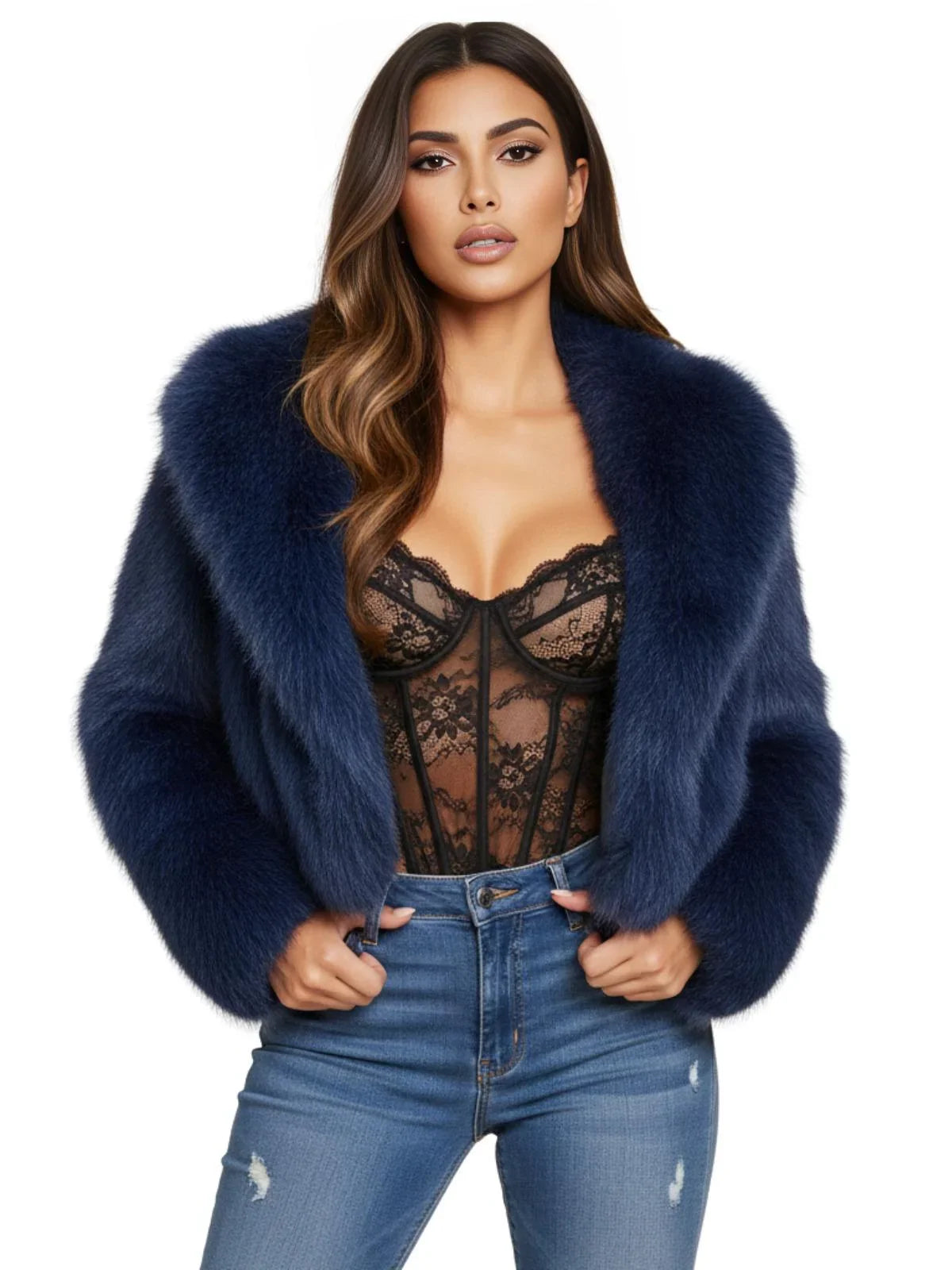 Short Fur Shawl-Collar Coat Faux Fox Fur Coats For Women Winter Cool Girls Black Short Fur Jacket Vintage Chic Overcoat