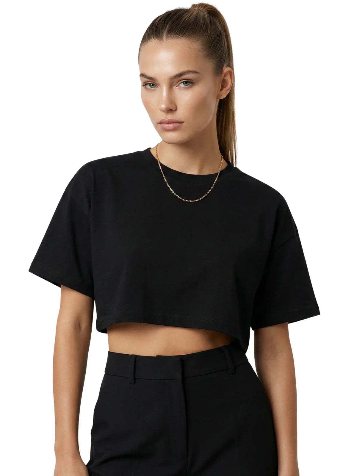 Short Sleeve Crop Top Women