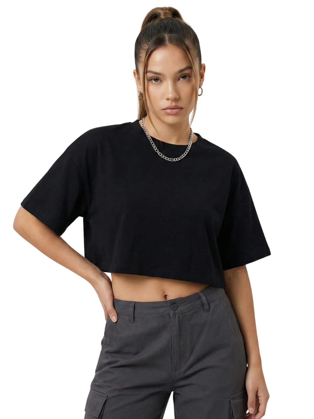 Short Sleeve Crop Top Women