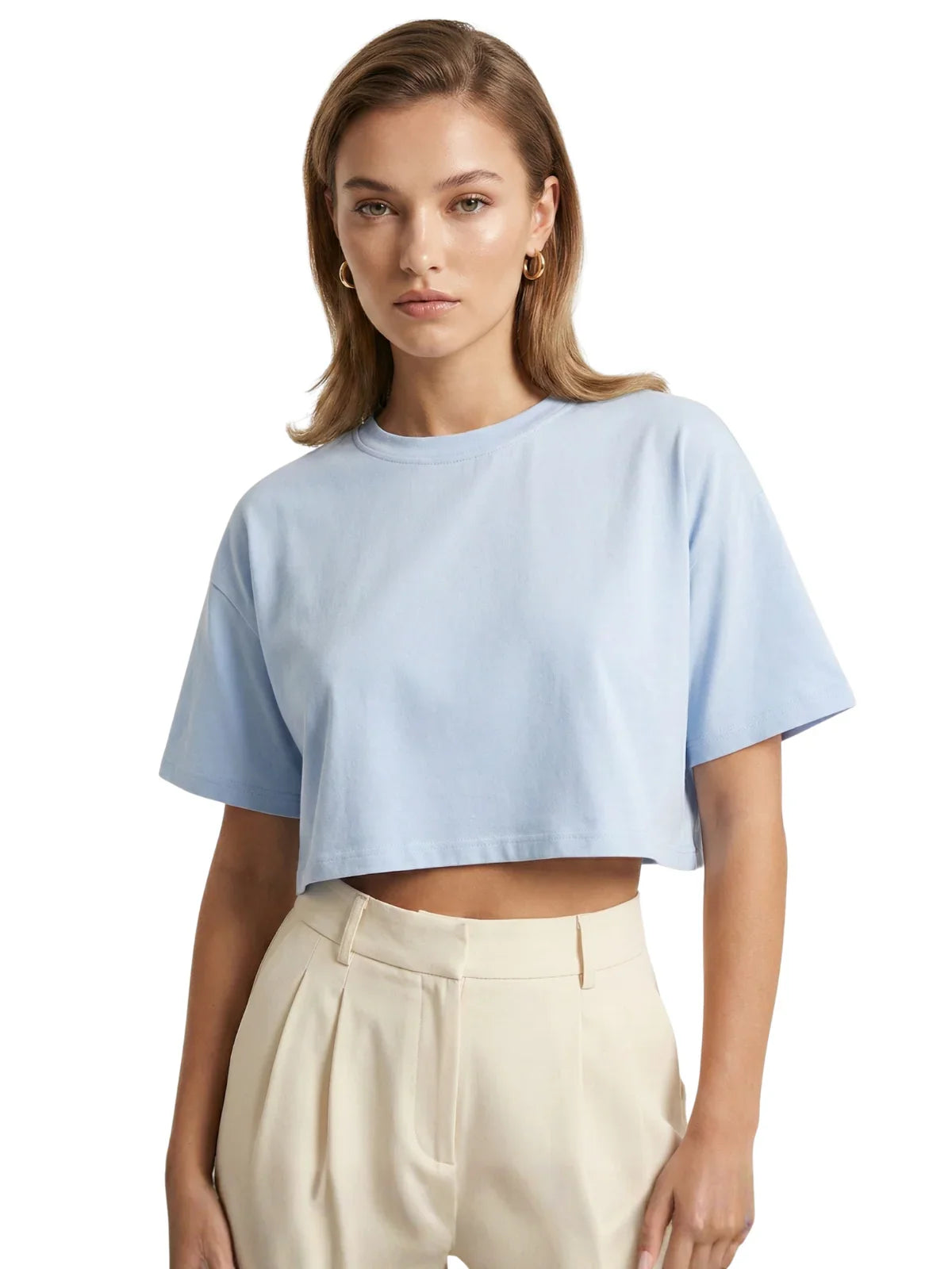 Short Sleeve Crop Top Women