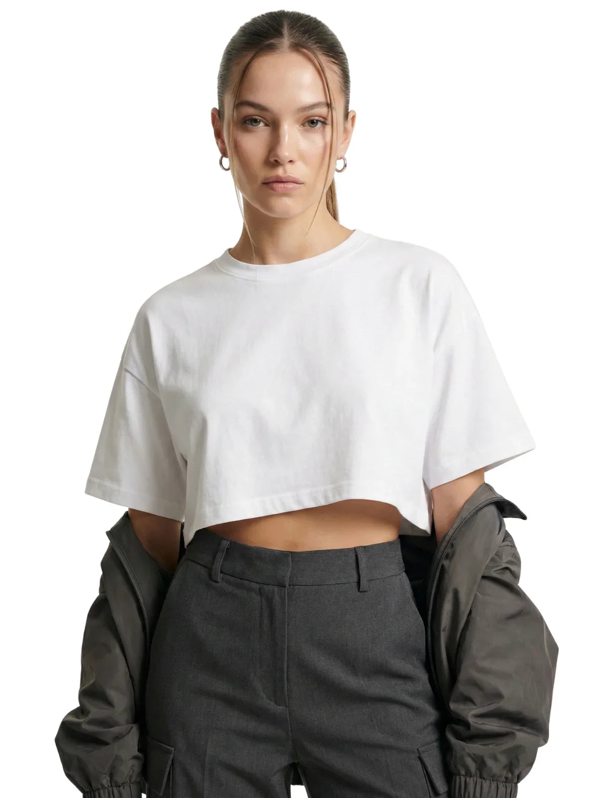 Short Sleeve Crop Top Women