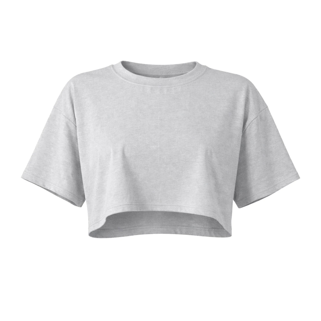 Light grey crop top on a white background