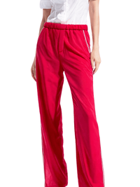 Thumbnail for Side Zipper Straight Pant Loose Red Wide Leg Pants Jacket Fashion Streetwear