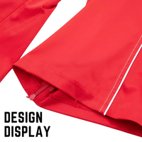 Thumbnail for Side Zipper Straight Pant Loose Red Wide Leg Pants Jacket Fashion Streetwear