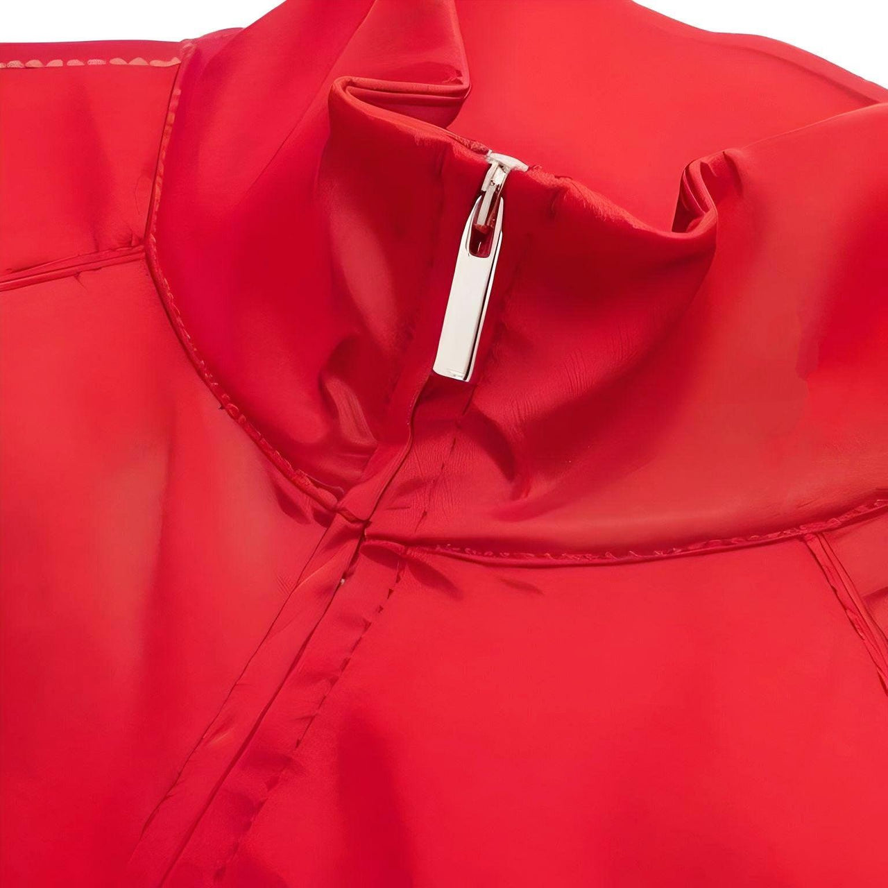Side Zipper Straight Pant Loose Red Wide Leg Pants Jacket Fashion Streetwear