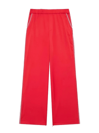 Thumbnail for Side Zipper Straight Pant Loose Red Wide Leg Pants Jacket Fashion Streetwear