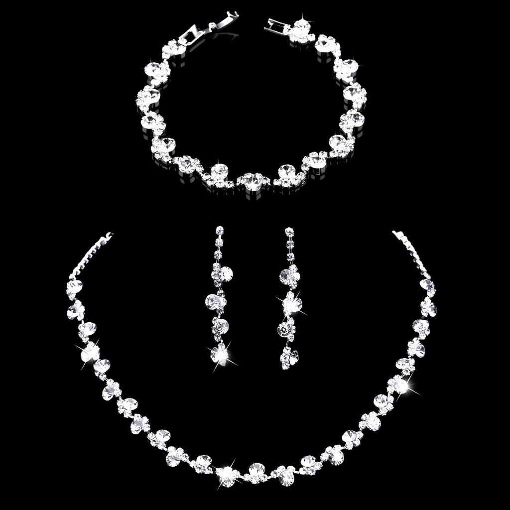 Browse 20 sets of Silver Rhinestone Crystal Bridal Jewelry for Women. Enjoy free shipping and tax coverage by Drestiny. Seen on FOX/NBC/CBS. Save up to 50%.