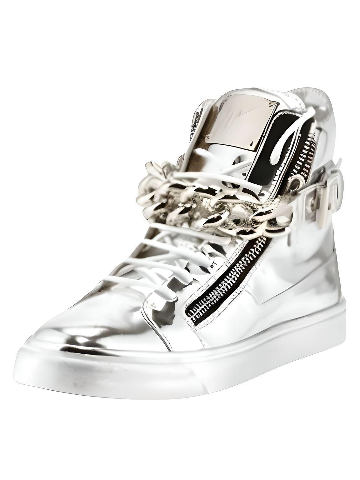 Silver high tops mens outlet