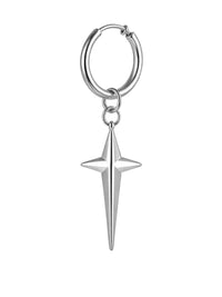 Thumbnail for Silver Hoop Earring With A Star-Shaped Pendant