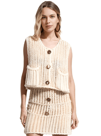 Thumbnail for Sleeveless Crop Sweater Vest Solid Loose Casual Sweater Vest Cable Knit Sweater Vest For Women -, Vests , Drestiny , Australia, Black, Brown, Canada, Cardigans, Dark Blue, Dark Brown, Green, L, Light Blue, M, Navy, New Zealand, Off White, Olive Green, Purple, Red, S, Sleeveless, Sweater Vests, Sweaters, United Kingdom, United States, Vests, White, Yellow , Drestiny , www.shopdrestiny.com