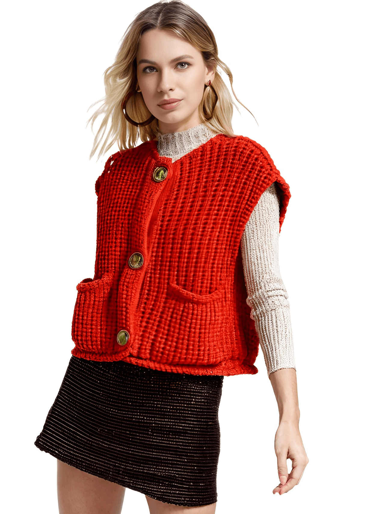 Sleeveless Crop Sweater Vest Solid Loose Casual Sweater Vest Cable Knit Sweater Vest For Women -, Vests , Drestiny , Australia, Black, Brown, Canada, Cardigans, Dark Blue, Dark Brown, Green, L, Light Blue, M, Navy, New Zealand, Off White, Olive Green, Purple, Red, S, Sleeveless, Sweater Vests, Sweaters, United Kingdom, United States, Vests, White, Yellow , Drestiny , www.shopdrestiny.com