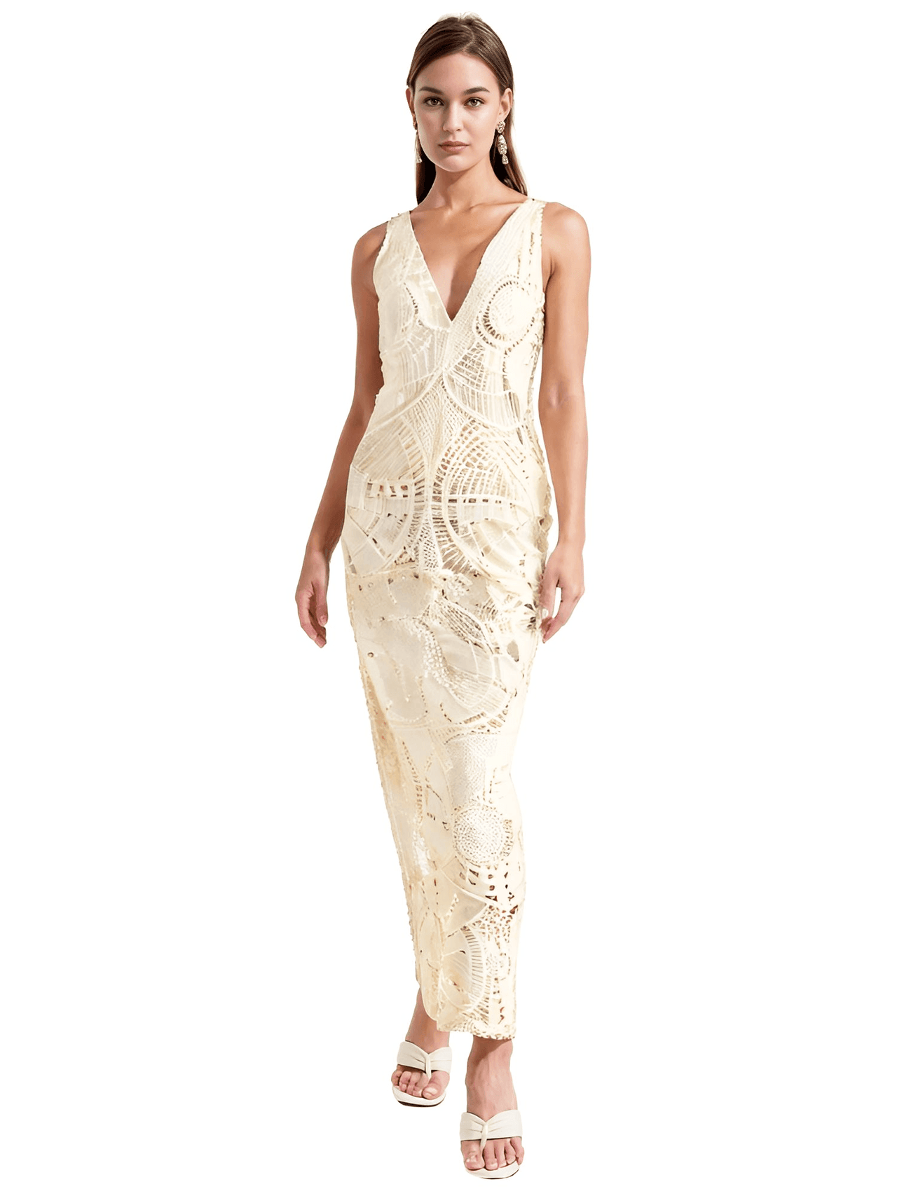 Sleeveless Dressy Women's Dresses -, Dresses , Drestiny , Ankle Length Dresses, Apricot, Australia, Black, Coffee, L, M, Maxi Dresses, New Zealand, S, Sleeveless, United Kingdom, United States, White, XL , Drestiny , www.shopdrestiny.com