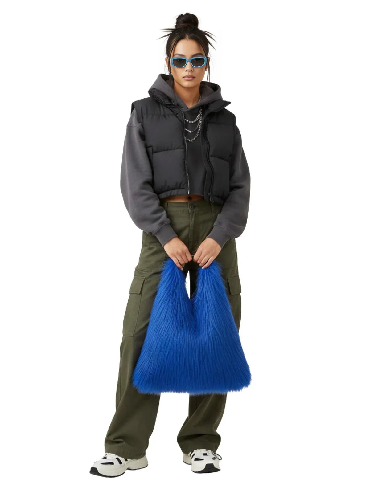 Soft Plush Women's Faux-Fur Shoulder Bag Luxury Ladies Underarm Bags Large Capacity Y2k Hot Girls Furry Handbags