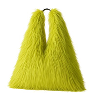 Thumbnail for Yellow Green fluffy bag on a white background