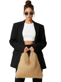 Thumbnail for Soft Plush Women's Faux-Fur Shoulder Bag Luxury Ladies Underarm Bags Large Capacity Y2k Hot Girls Furry Handbags