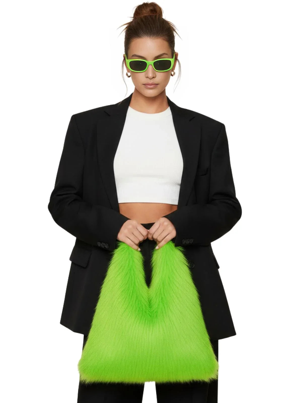 Soft Plush Women's Faux-Fur Shoulder Bag Luxury Ladies Underarm Bags Large Capacity Y2k Hot Girls Furry Handbags