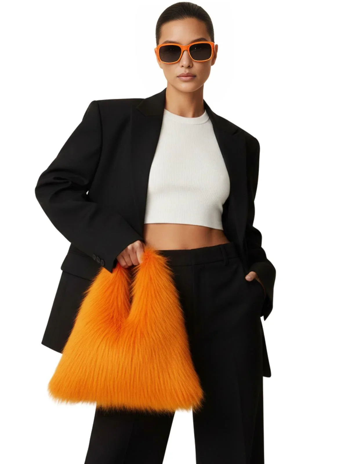 Soft Plush Women's Faux-Fur Shoulder Bag Luxury Ladies Underarm Bags Large Capacity Y2k Hot Girls Furry Handbags