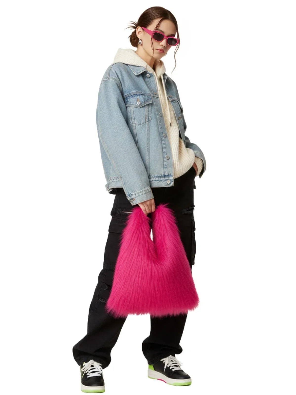 Soft Plush Women's Faux-Fur Shoulder Bag Luxury Ladies Underarm Bags Large Capacity Y2k Hot Girls Furry Handbags