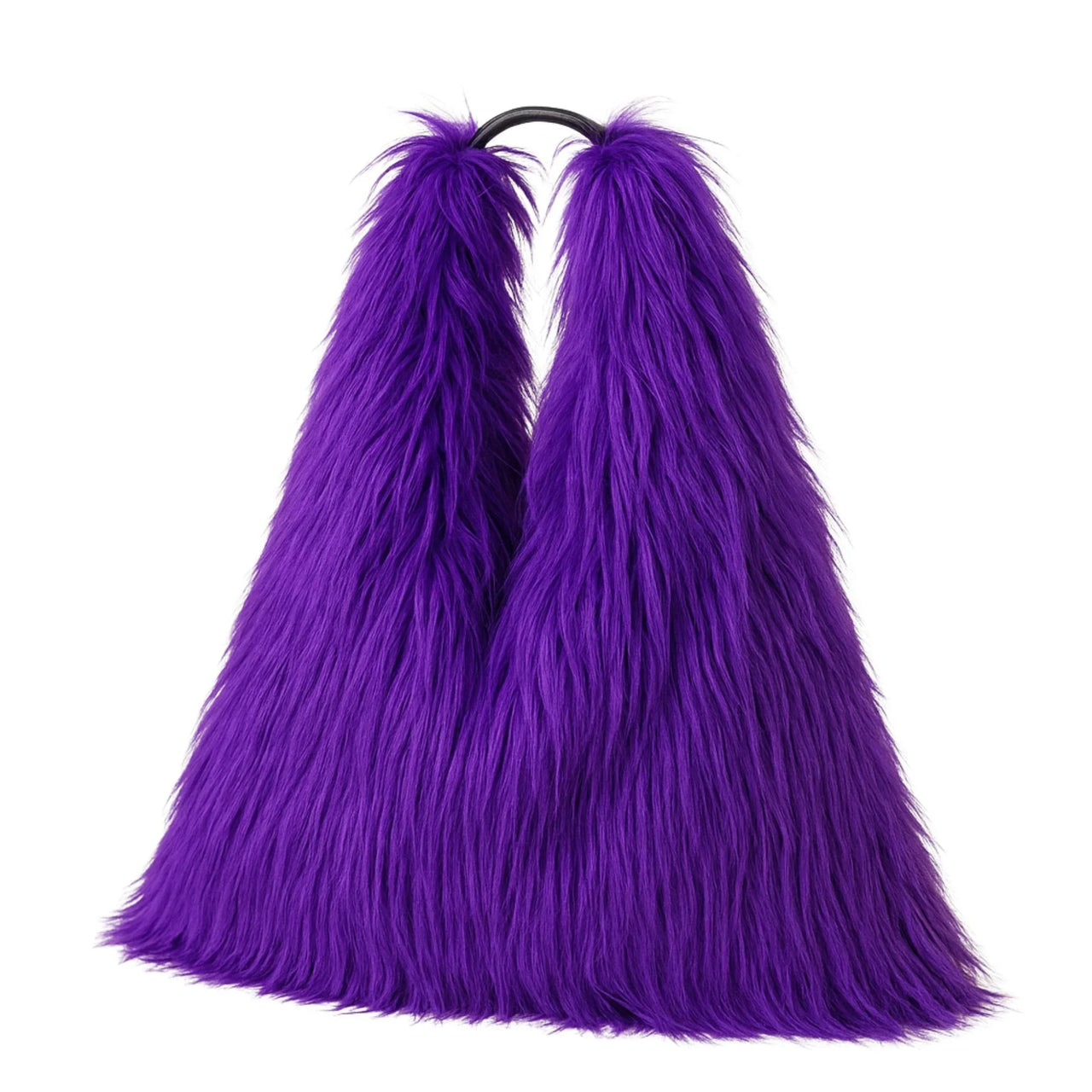Purple fluffy bag on a white background