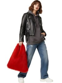 Thumbnail for Soft Plush Women's Faux-Fur Shoulder Bag Luxury Ladies Underarm Bags Large Capacity Y2k Hot Girls Furry Handbags