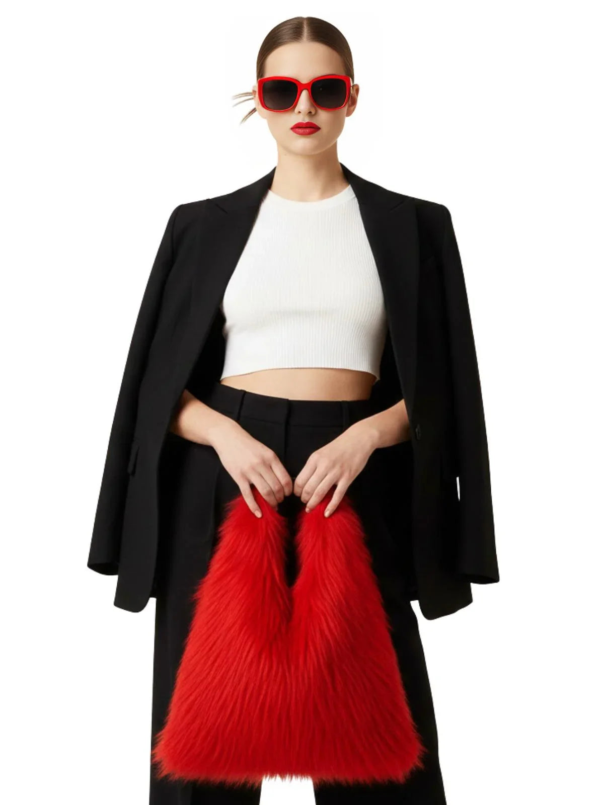 Soft Plush Women's Faux-Fur Shoulder Bag Luxury Ladies Underarm Bags Large Capacity Y2k Hot Girls Furry Handbags