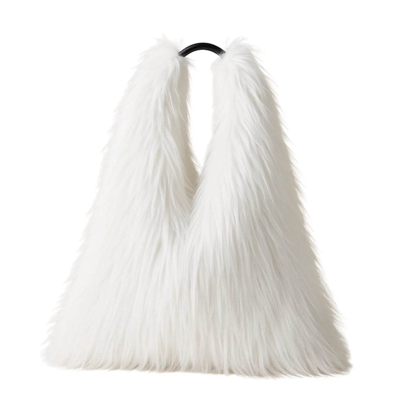 White fluffy bag on a white background