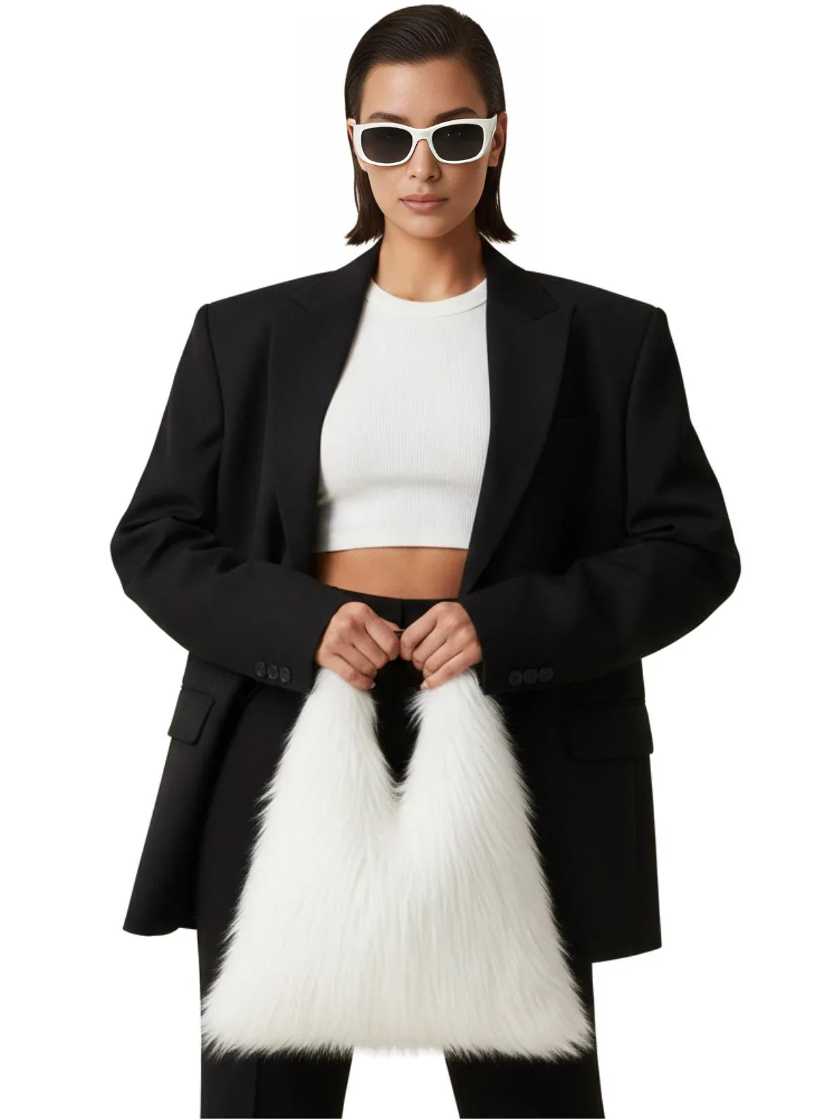 Soft Plush Women's Faux-Fur Shoulder Bag Luxury Ladies Underarm Bags Large Capacity Y2k Hot Girls Furry Handbags