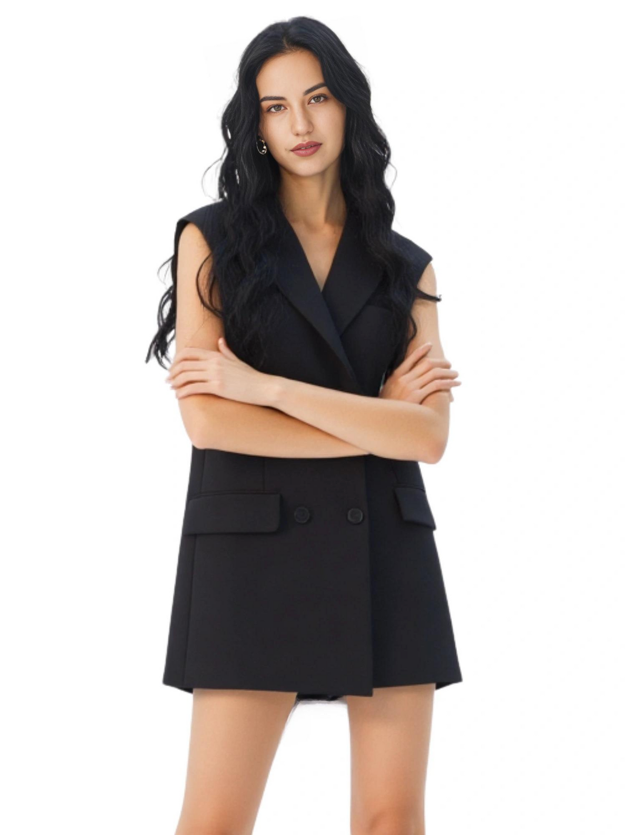 Solid Casual Loose Black Back Bow Dress For Women Notched Collar Sleeveless High Waist Backless Spliced Bow Dress Fashion New, Drestiny, Mini Dresses, Black Mini Dress, Black Dress, Sleeveless Dress, Sleeveless, S, M, L, FR, Black, United States, Australia, New Zealand, United Kingdom, shopdrestiny.com
