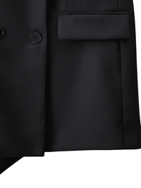 Thumbnail for Solid Casual Loose Black Back Bow Dress For Women Notched Collar Sleeveless High Waist Backless Spliced Bow Dress Fashion New