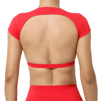 Thumbnail for Sports Shirts Breathable Workout Sportswear Fitness Backless Gym Crop Tops For Women -, Crop Top , Drestiny , Australia, Black, Blue, Brown, Canada, Coffee, Crop Tops, Dark Blue, Deep Pink, FR, Gender_Women, Grey, Hot Pink, L, M, Navy, New Zealand, Peach, Pink, Purple, Red, S, Short Sleeves, Sky Blue, United Kingdom, United States, White , Drestiny , www.shopdrestiny.com