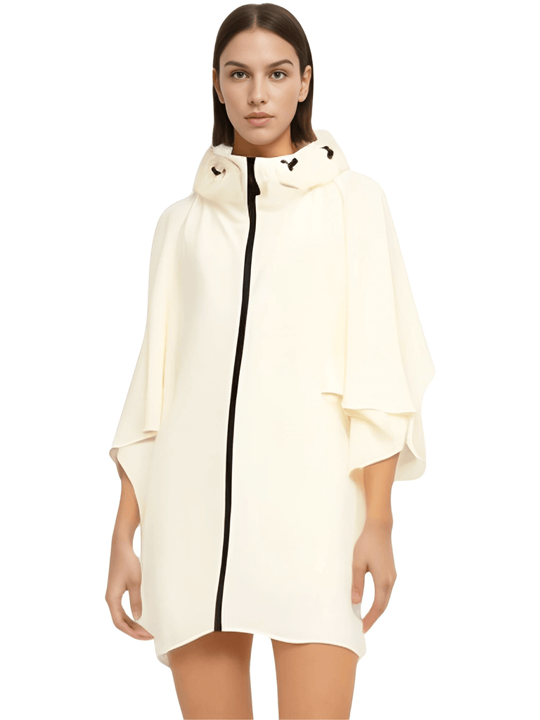 Stay dry in style with the White Hooded Raincoat Waterproof Poncho. Shop at Drestiny and enjoy free shipping, plus we'll cover the tax! Don't miss out on this limited time offer to save up to 50%. As seen on FOX, NBC, and CBS.