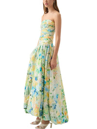 Thumbnail for Strapless Long Bubble Dress Printed Split Design Women's Sleeveless Backless High Waist Patchwork Folds Dresses Evening Party, Maxi Dresses, Strapless, Sleeveless, Off Shoulder, XS, S, M, L, XL, United States, USA, Canada, Australia, New Zealand, United Kingdom, UK, Floral Maxi Dresses, Strapless Long Bubble Dress, Bubble Hem Maxi Dress, Strapless Puffball Dress, Bubble Dress Formal, shopdrestiny.com