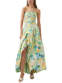 Thumbnail for Strapless Long Bubble Dress Printed Split Design Women's Sleeveless Backless High Waist Patchwork Folds Dresses Evening Party, Maxi Dresses, Strapless, Sleeveless, Off Shoulder, XS, S, M, L, XL, United States, USA, Canada, Australia, New Zealand, United Kingdom, UK, Floral Maxi Dresses, Strapless Long Bubble Dress, Bubble Hem Maxi Dress, Strapless Puffball Dress, Bubble Dress Formal, shopdrestiny.com