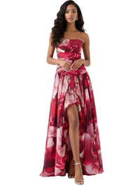 Thumbnail for Strapless Long Bubble Dress Printed Split Design Women's Sleeveless Backless High Waist Patchwork Folds Dresses Evening Party, Maxi Dresses, Strapless, Sleeveless, Off Shoulder, XS, S, M, L, XL, United States, USA, Canada, Australia, New Zealand, United Kingdom, UK, Floral Maxi Dresses, Strapless Long Bubble Dress, Bubble Hem Maxi Dress, Strapless Puffball Dress, Bubble Dress Formal, shopdrestiny.com