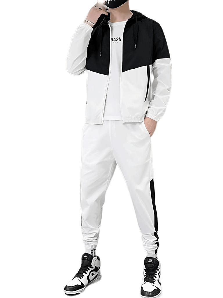 Shop the trendiest Streetwear Fitness White Tracksuit Set for men at Drestiny! Enjoy free shipping and let us cover the taxes. Don't miss out on up to 50% off!