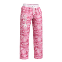 Thumbnail for Pink camouflage sweatpants with number 5 and star on a white background