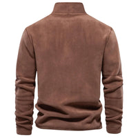 Thumbnail for Brown fleece pullover shown from the back on a white background