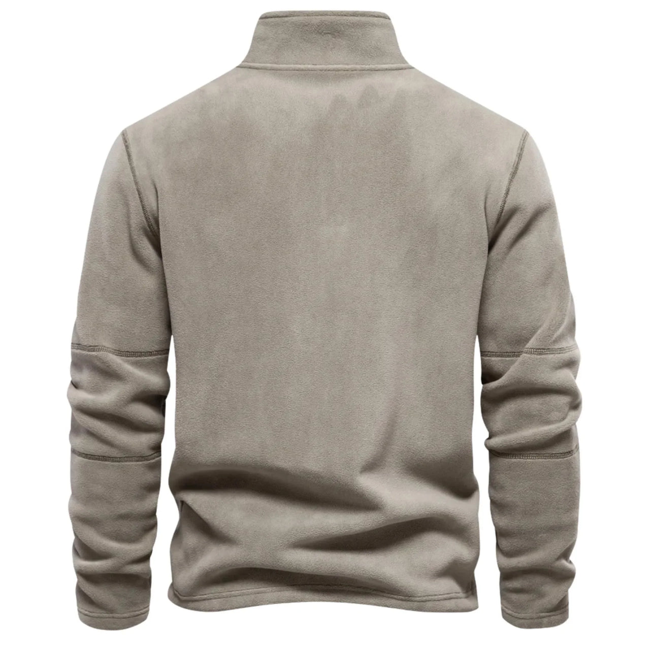 Light green fleece pullover on a white background