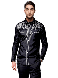 Thumbnail for Stylish Men's Western Cowboy Shirt -, Shirts & Tops , Drestiny , Australia, Black, Canada, Casual Shirts, Dark Blue, Dress Shirts, L, Long Sleeves, M, New Zealand, Red, S, United Kingdom, United States, White, XL, XXL , Drestiny , www.shopdrestiny.com